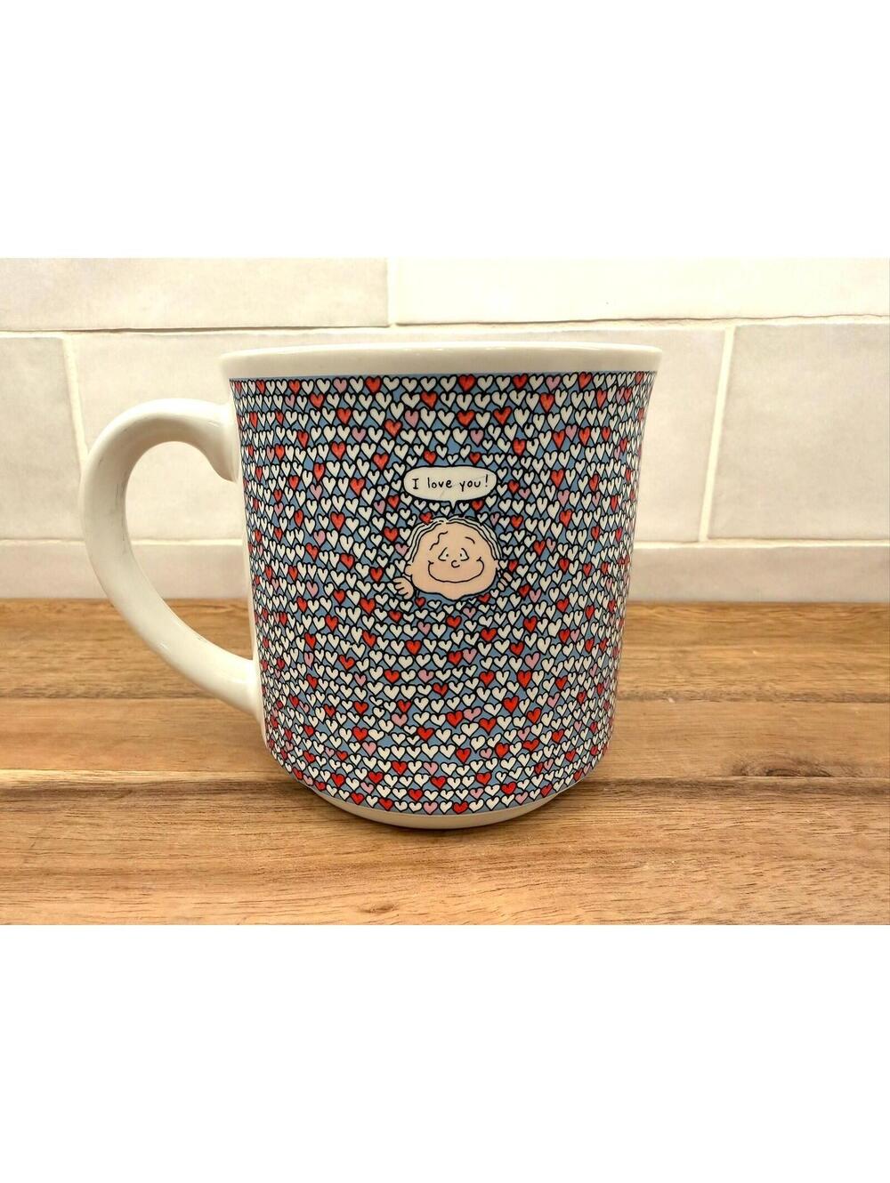 Peanuts Charlie Brown I Love You Hearts Ceramic Coffee Mug Valentine's Day